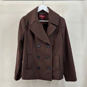 Merona Brown Wool Double-Breasted Pea Coat | Women’s Medium